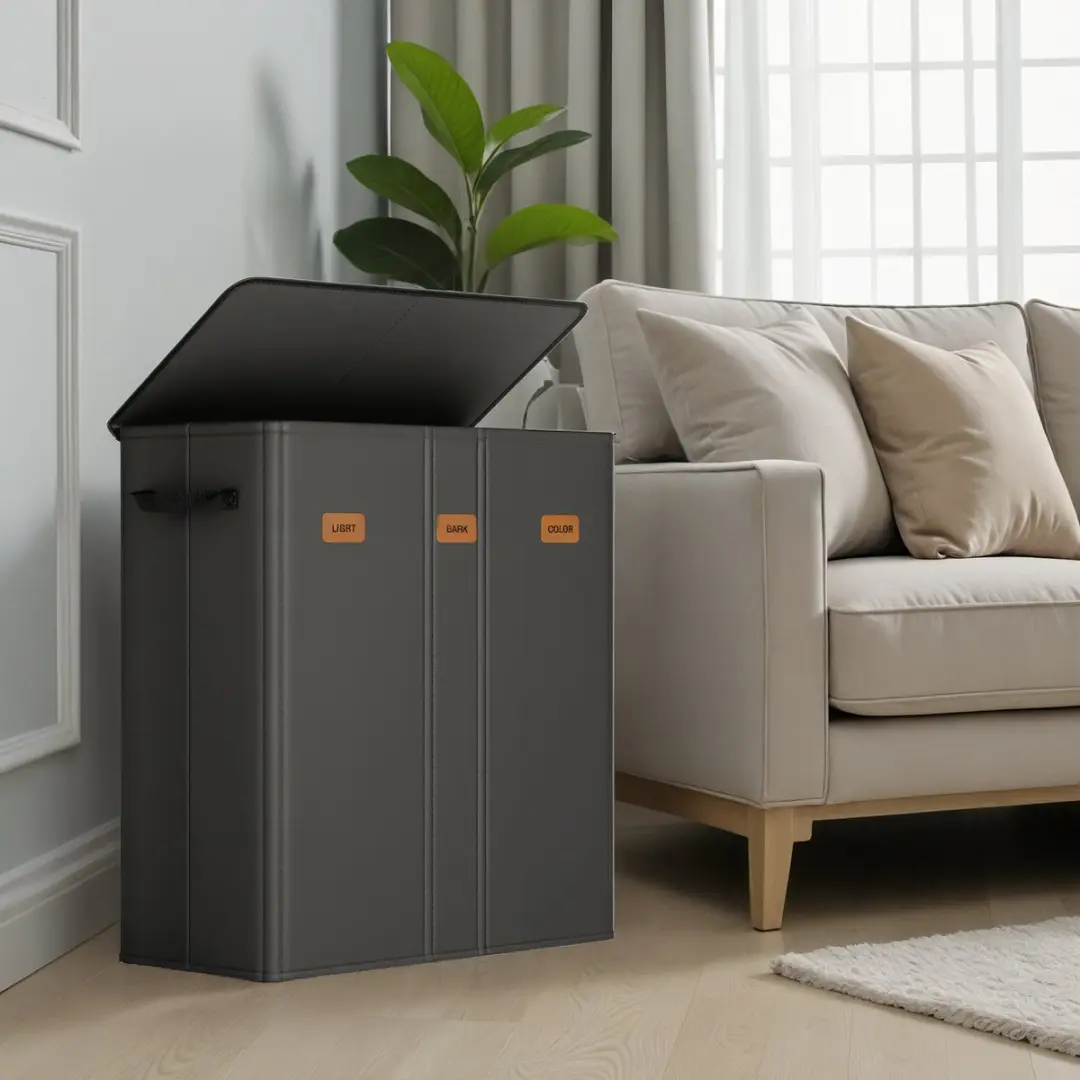 Songmics RLH013B01 Wasmand 160L - 4 Vakken - Met Deksel