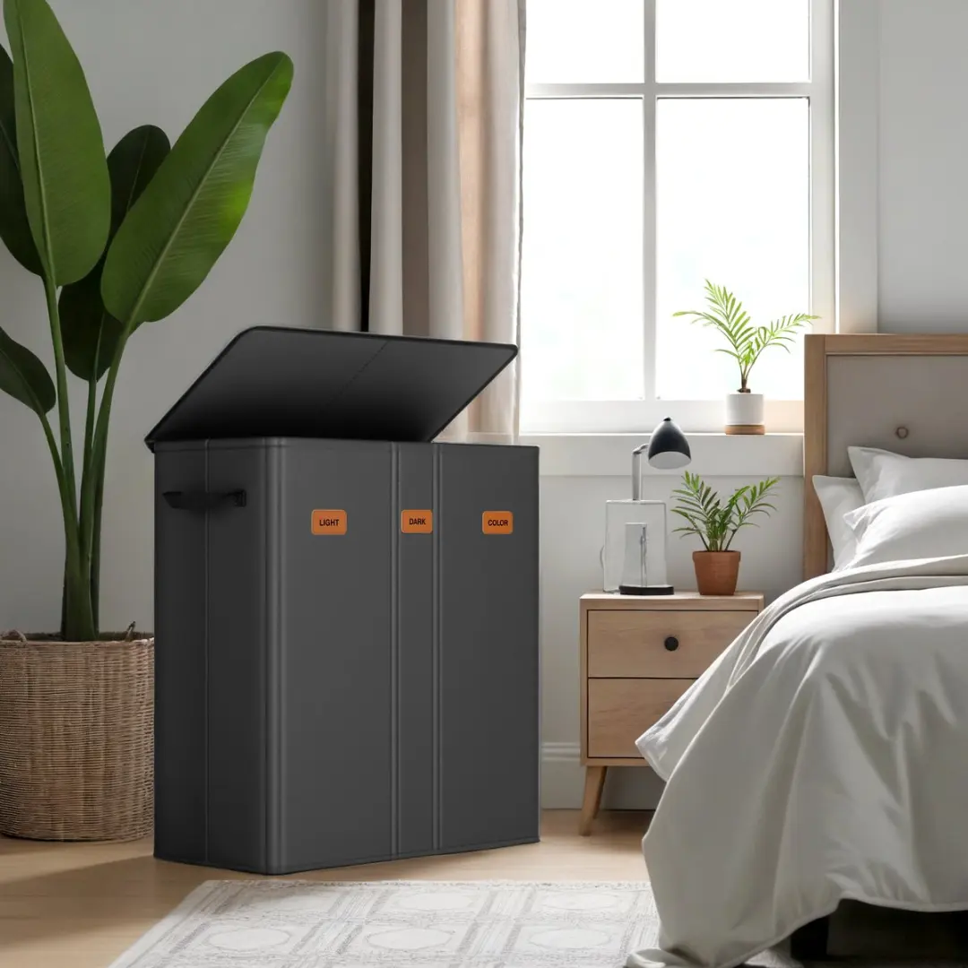 Songmics RLH013B01 Wasmand 160L - 4 Vakken - Met Deksel