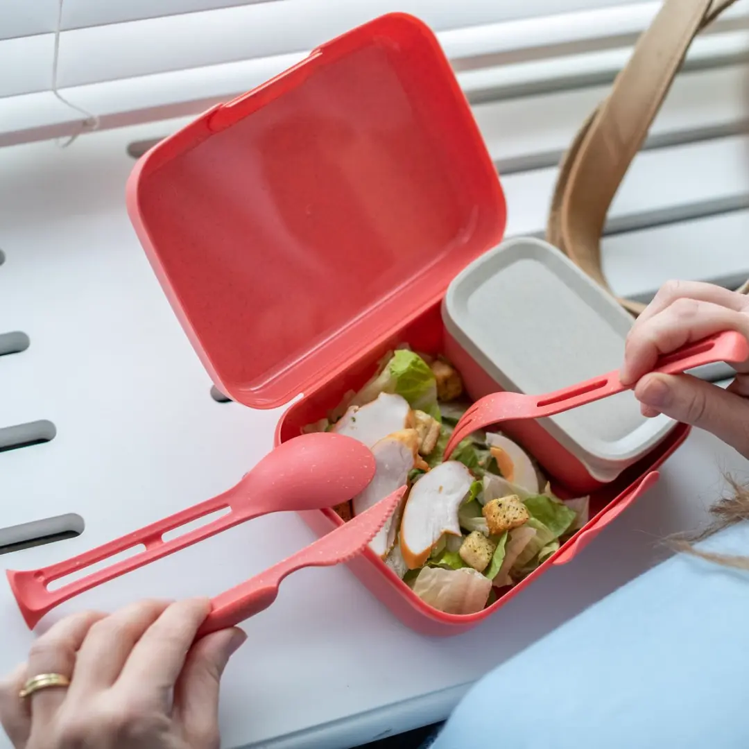 Koziol Candy Ready Lunchbox & Bestekset - 1,25L - 2 Vakken - Paars