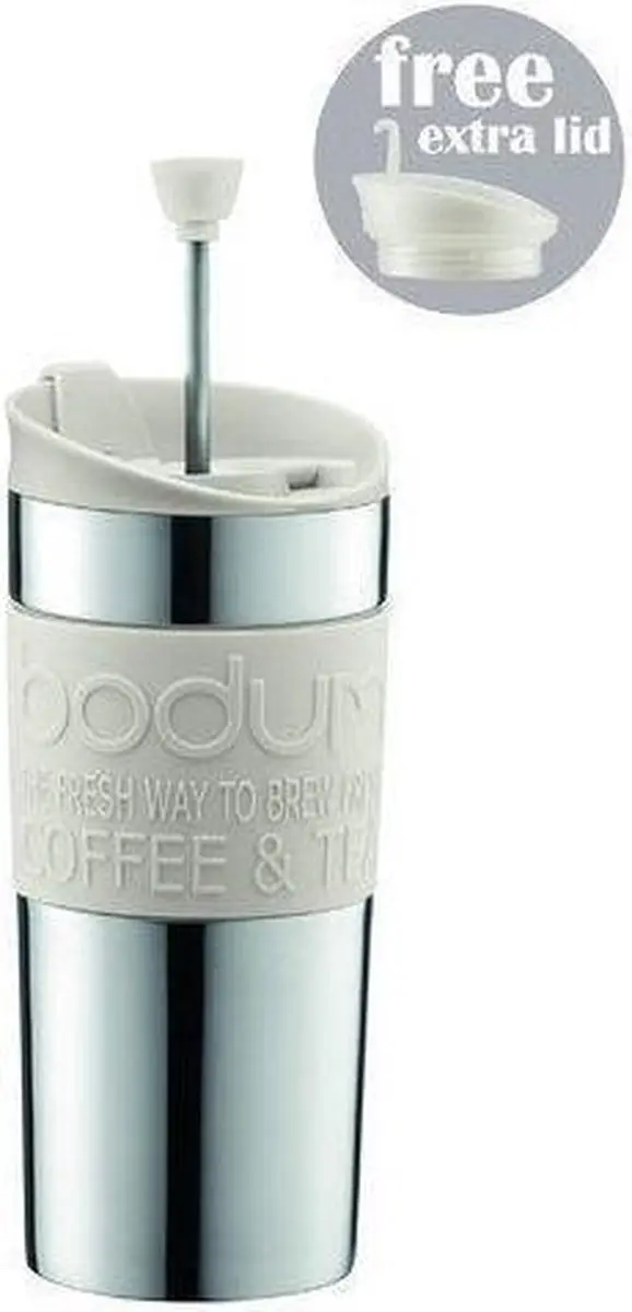 Bodum Travel Press K11067-913 - 0,35L - 3 Kopjes - Gebroken Wit