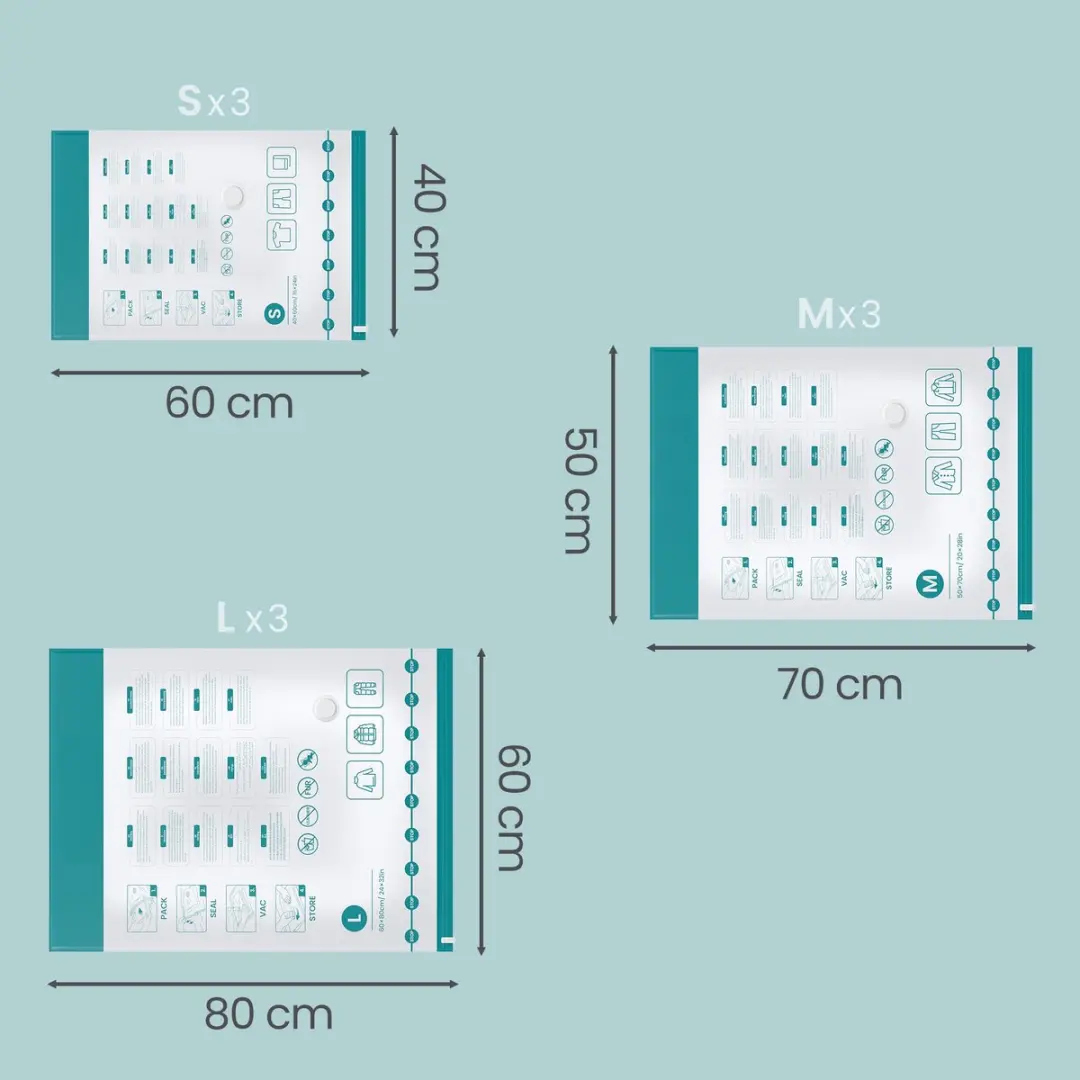 Songmics Vacuumzakken Kleding 8 Stuks - Transparant