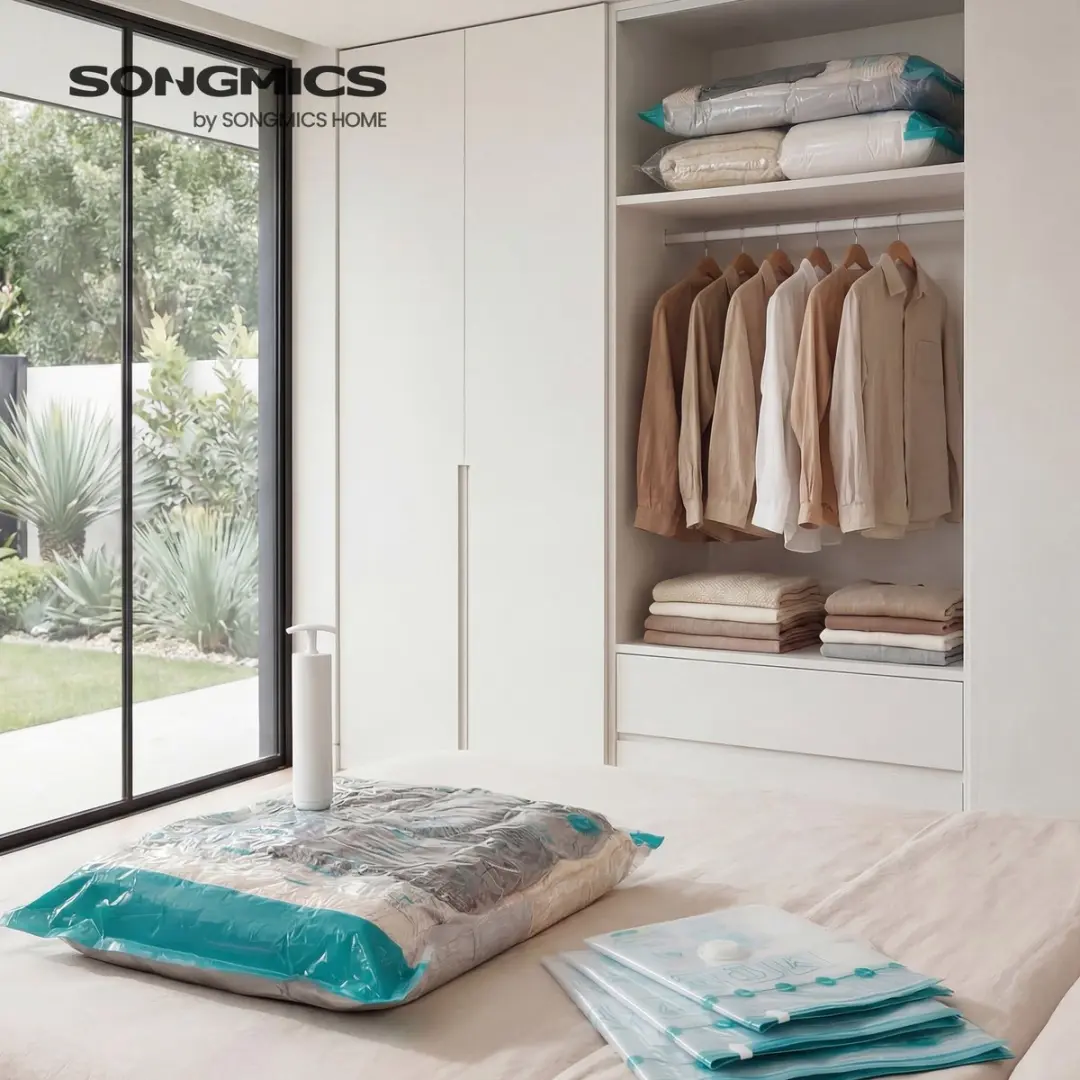 Songmics Vacuumzakken Kleding 8 Stuks - Transparant