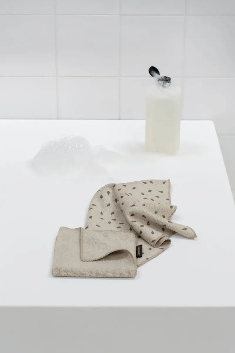 Brabantia SinkSide Microvezel Schoonmaakdoekjes 30x30cm - 2 Stuks - Soft Beige