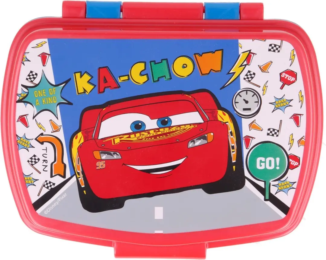 Disney Cars 3 Broodtrommel - 17x14cm - Blauw/Rood - afbeelding 2 van 3