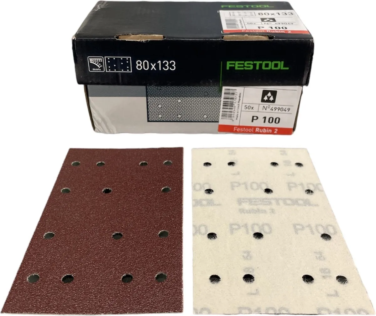 Festool Schuurvel 80x133 Korrel 100 - Rood