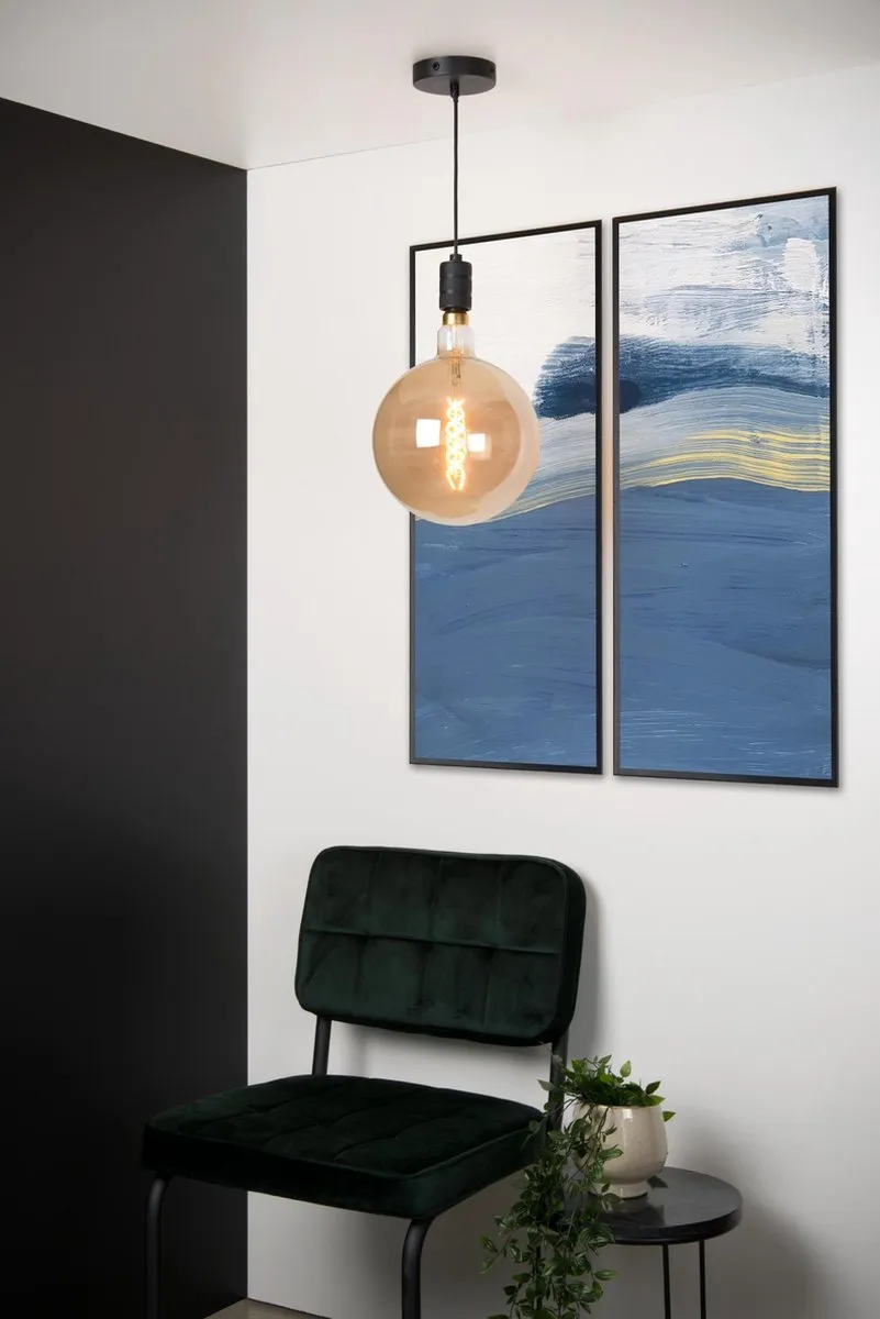 Lucide JOVA Hanglamp Ø10cm - 1xE27 - Zwart