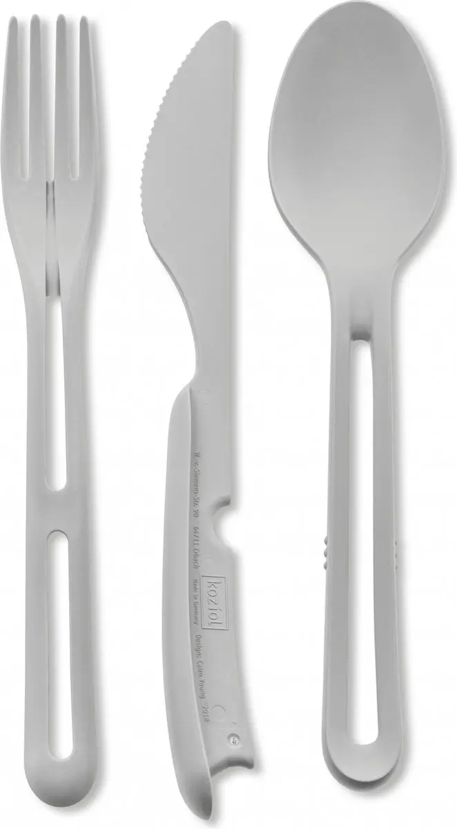 Koziol Organic Klikk Bestekset - 3 Stuks - Grijs