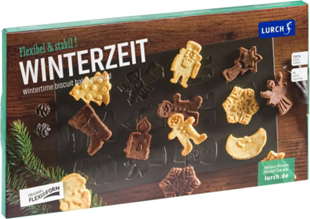Lurch Flexiform Bakvorm Winterthema Silicone 17x30cm - Bruin
