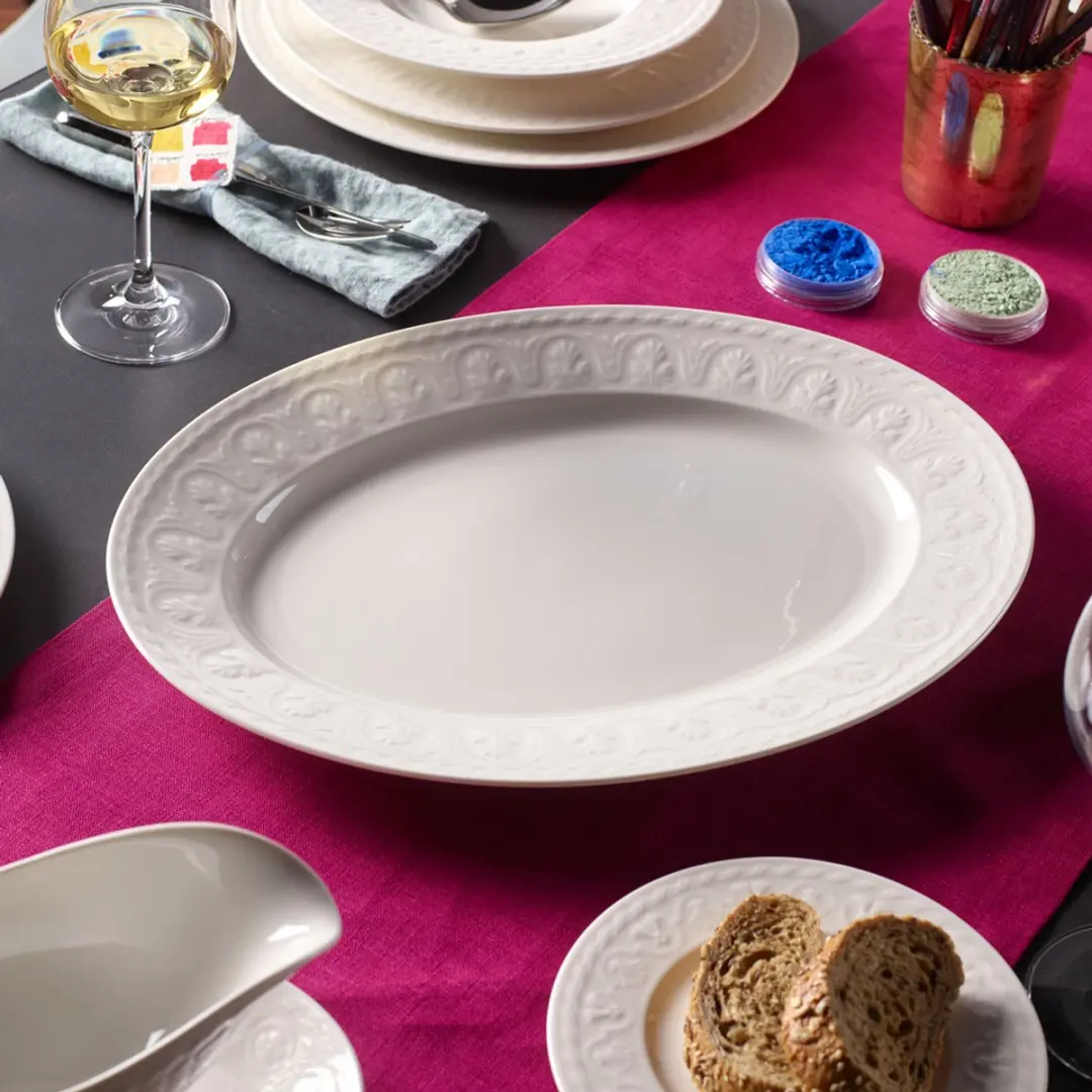 Villeroy & Boch Cellini Dinerbord Ovaal Porselein 40x30cm - Wit - afbeelding 6 van 6
