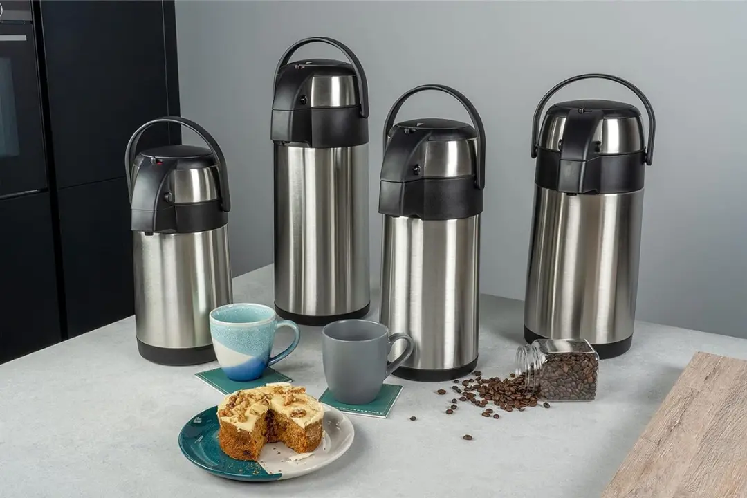 Pioneer Airpot Roestvrijstalen Thermoskan 4L - Zilver