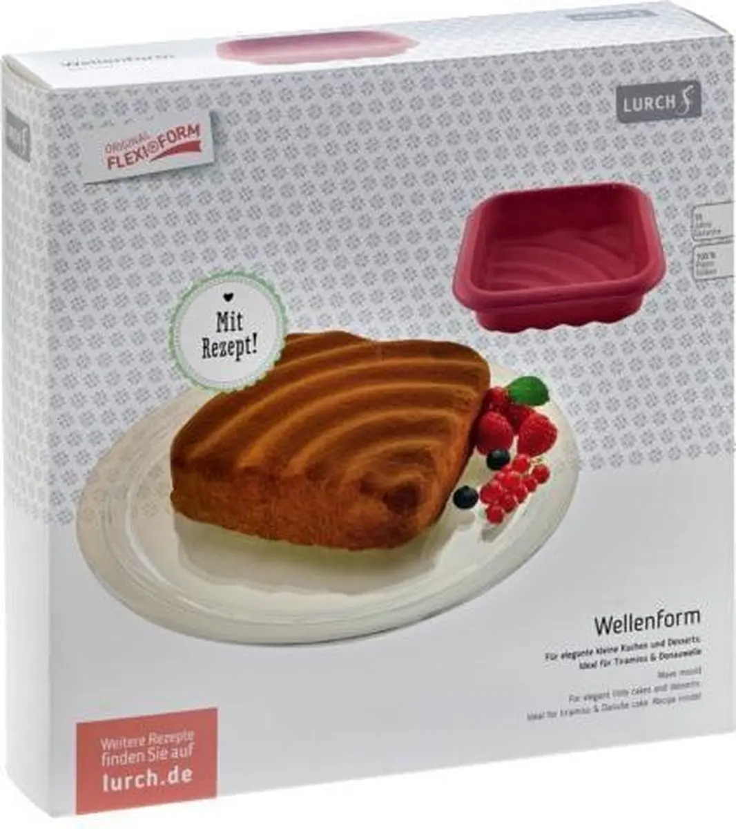 Lurch Bakvorm Golf Vierkant 17x17cm Siliconen - Rood
