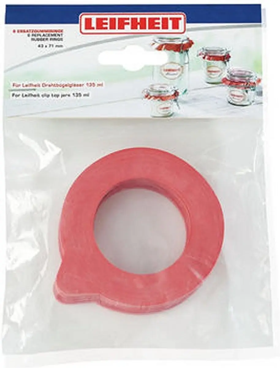 Leifheit Rubberen Weckringen 3214 - 6 Stuks - Rood