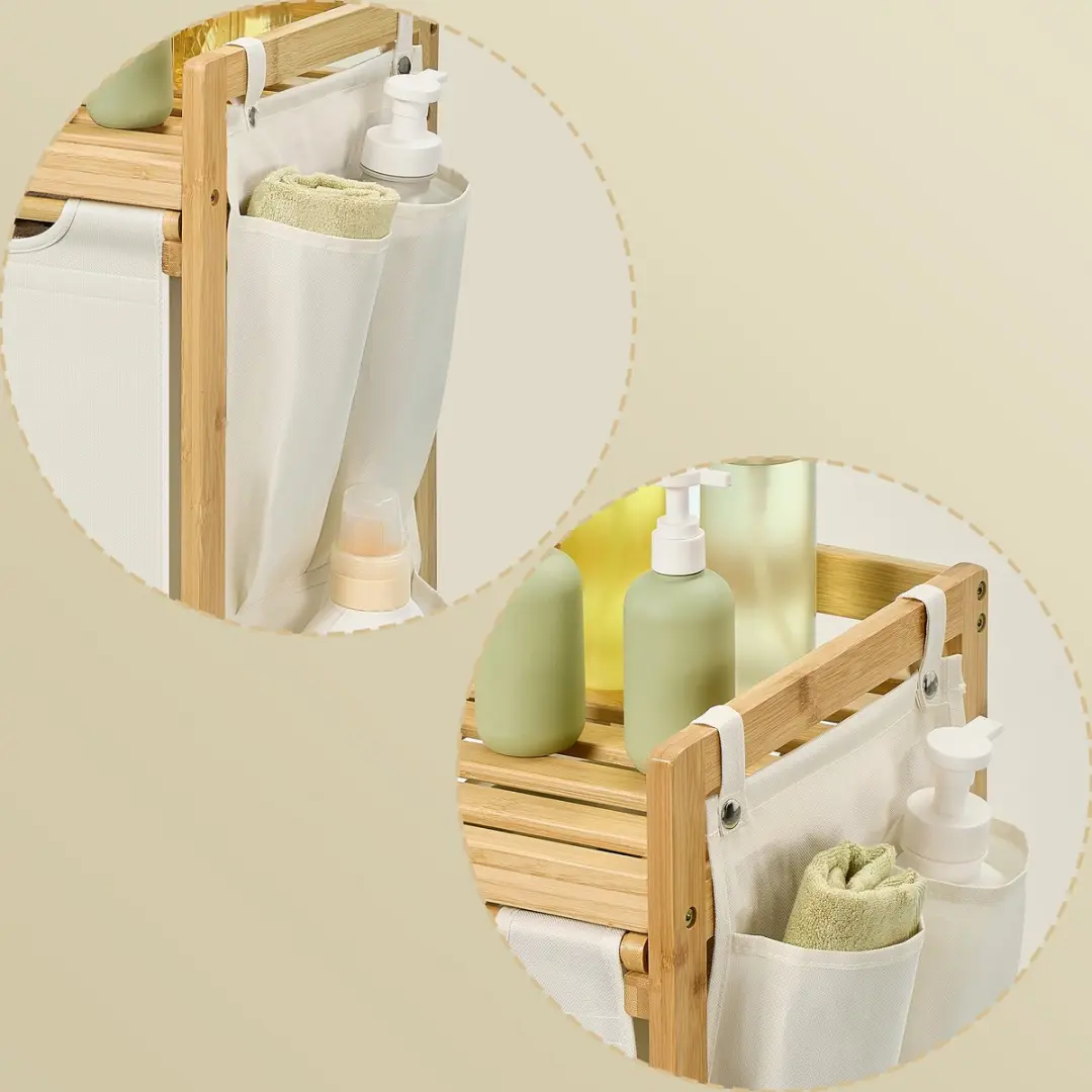 Songmics Wasmand Bamboe 200L - 4 Vakken met Plank