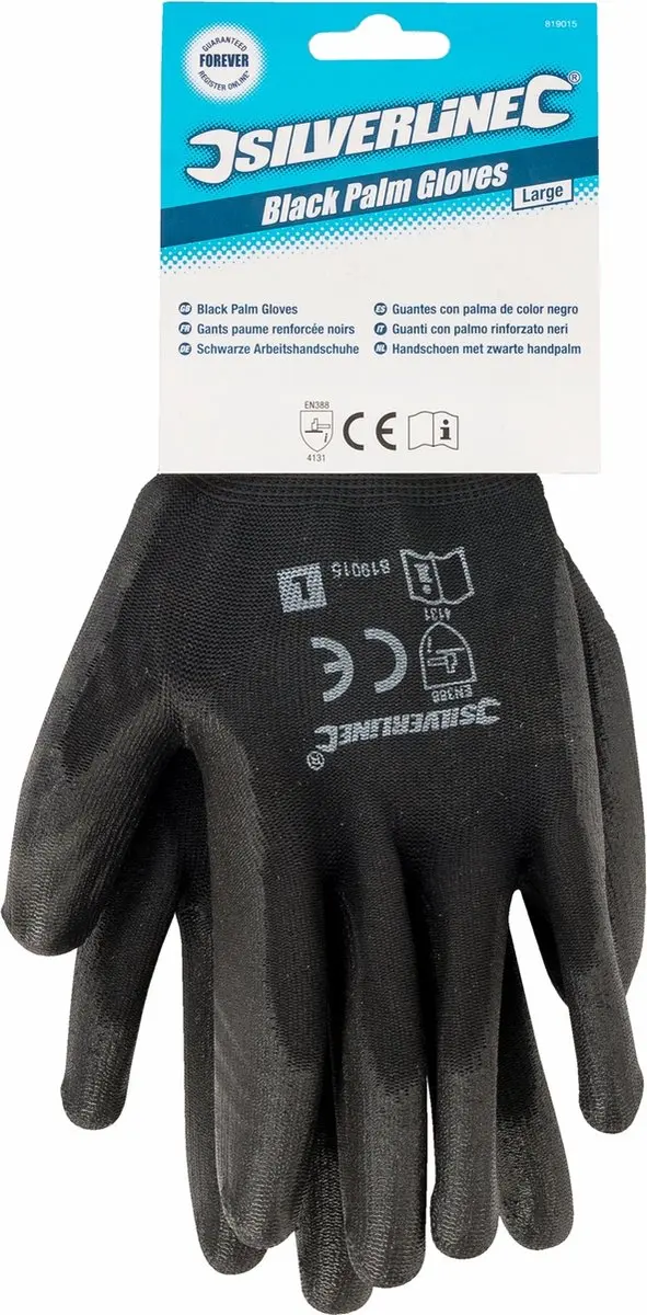 Silverline Handschoen met zwarte handpalm - Maat 10