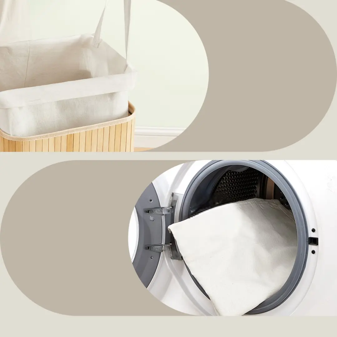 Songmics LCB061N01 Wasmand met Deksel 72L - Bamboe - afbeelding 6 van 6