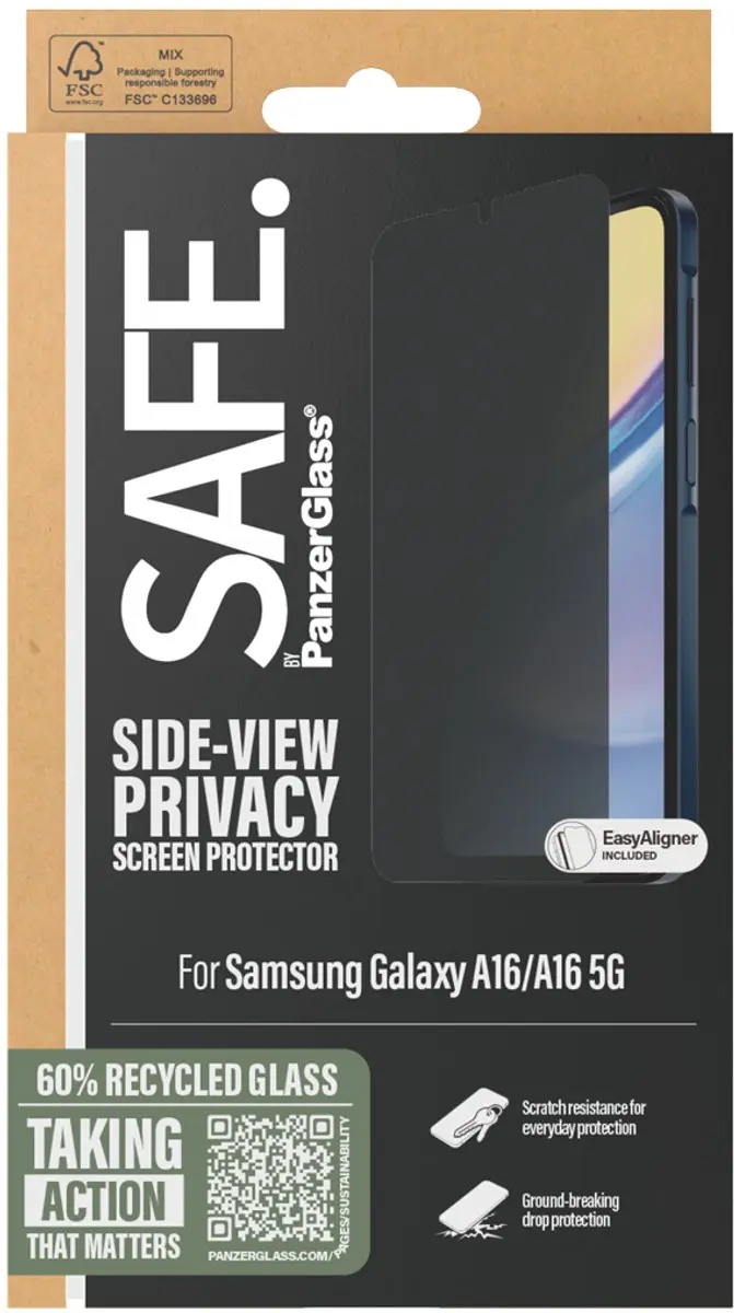 PanzerGlass SAFE.93812 Schermbeschermer Samsung Galaxy A16 5G - Ultra-Wide Fit