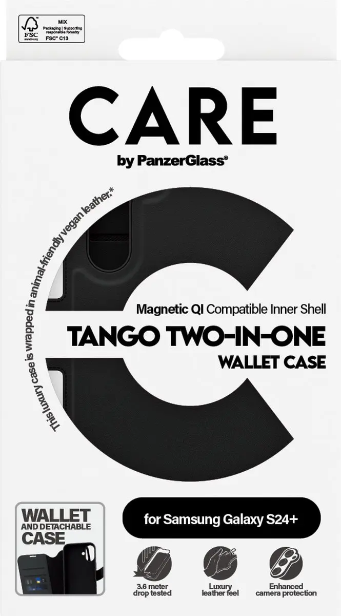 PanzerGlass Tango 2 Wallet Case 1164 - Samsung Galaxy S24 Plus - Zwart