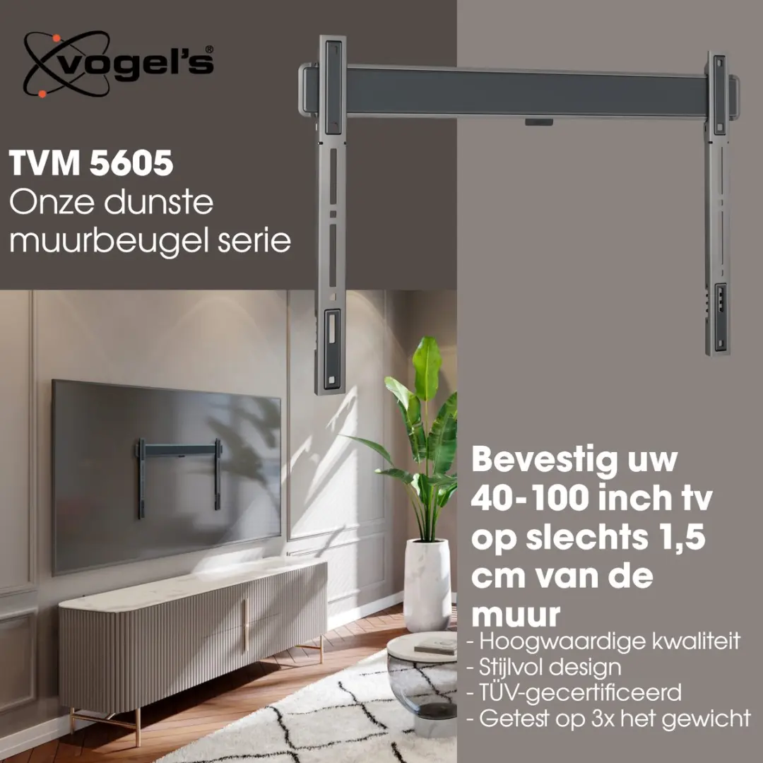 Vogel's ELITE TVM 5605 TV-Beugel - 40-100" - 100kg - VESA 600x400 - Zwart