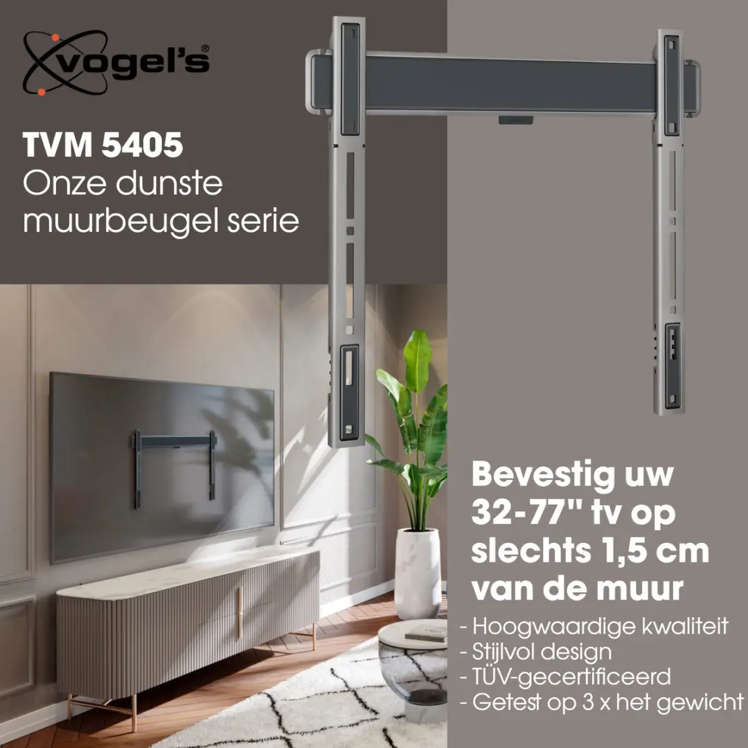 Vogel's ELITE TVM 5405 TV-Beugel 32-77" - 75kg - VESA 400x400 - Zwart