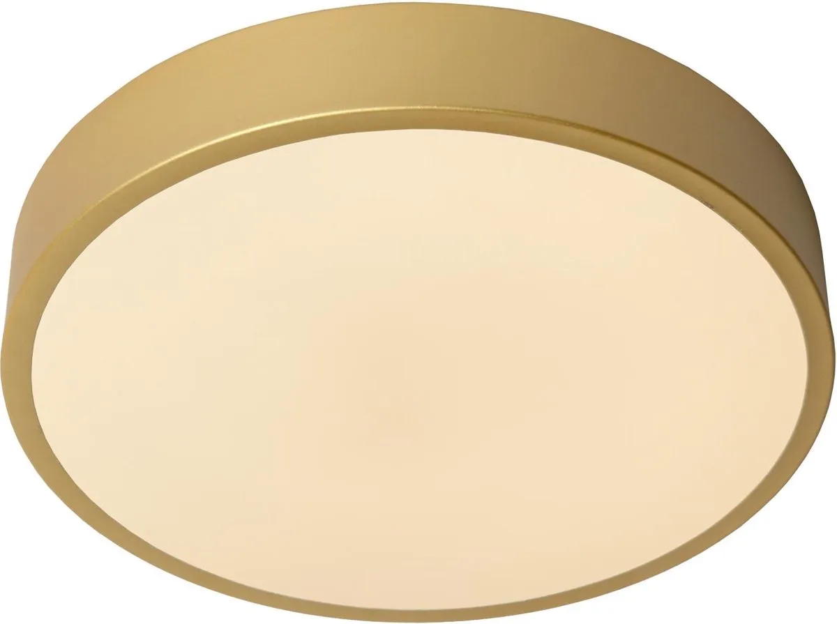 Lucide UNAR Plafonnière Ø30cm - Mat Goud/Messing - LED 18W 2700K