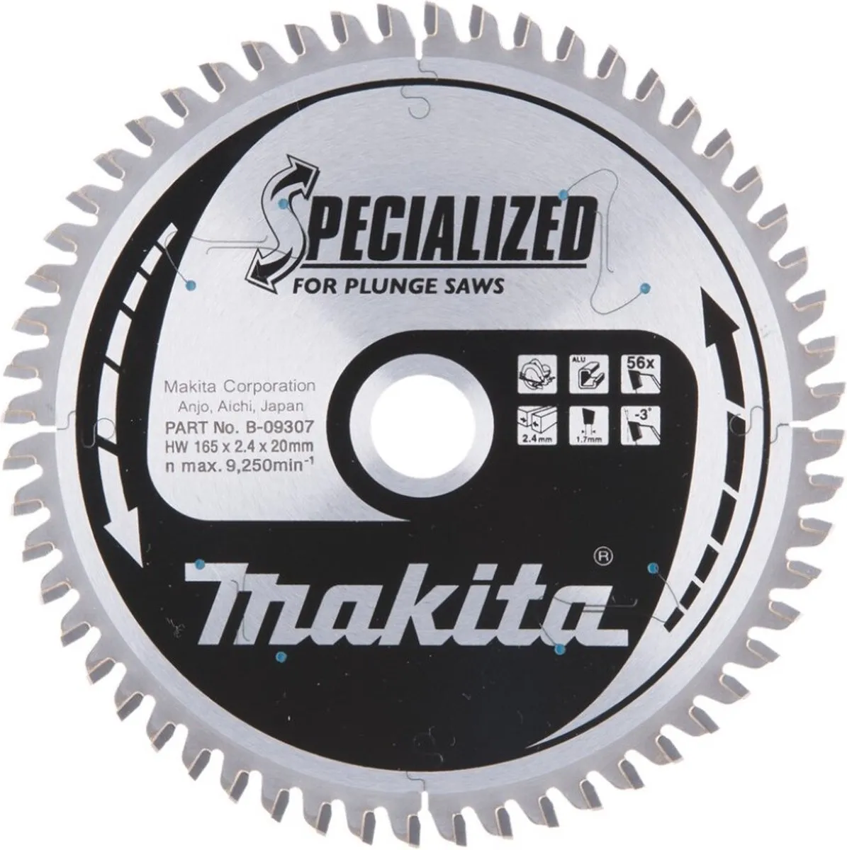 Makita B-33021 Invalcirkelzaagblad Aluminium 165mm - 56T
