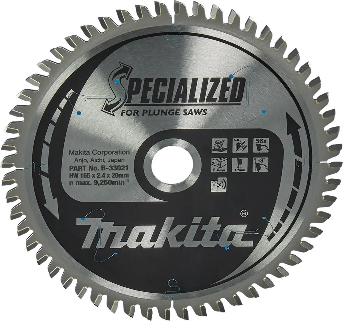 Makita B-33021 Invalcirkelzaagblad Aluminium 165mm
