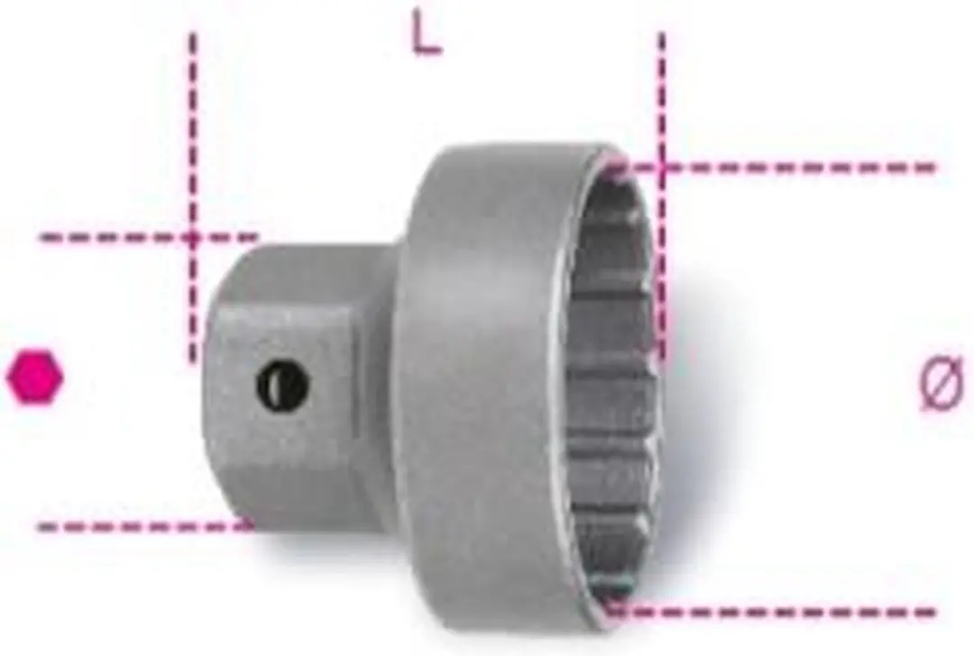 Beta Dopsleutel 3793/2 Shimano Trapas 16-punts 24mm - Zilver - afbeelding 2 van 3