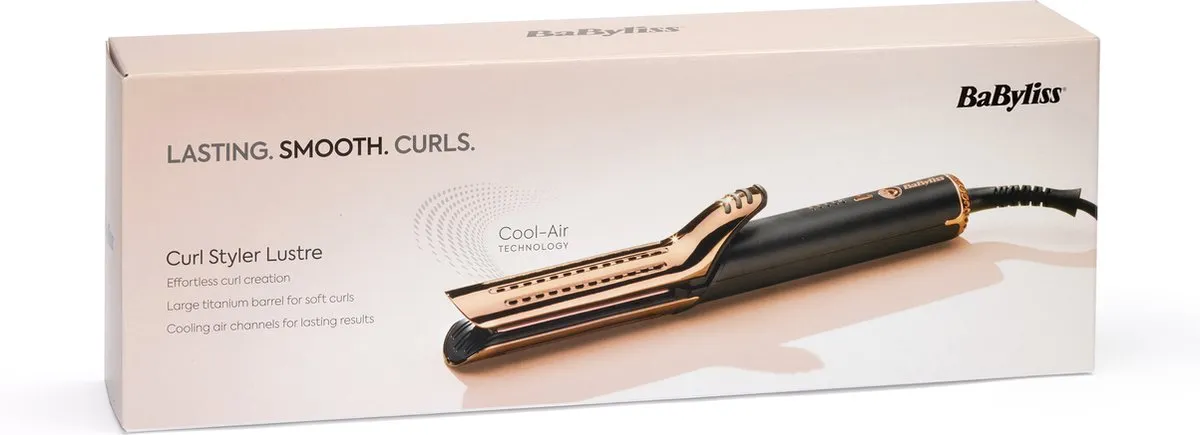 Babyliss Curl Styler Lustre C115E Krultang 38mm - Zwart/Roze goud - afbeelding 6 van 6