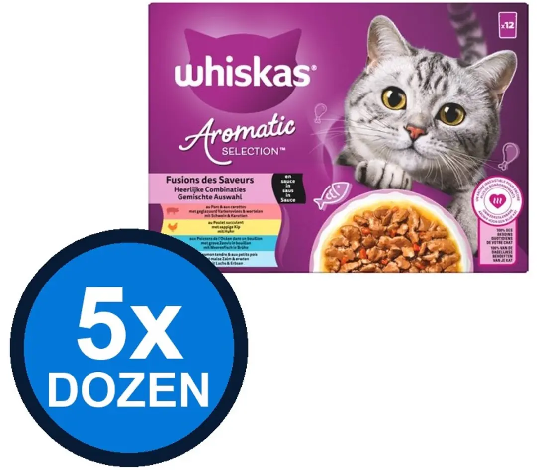 Whiskas Aromatic Selection 1+ Natvoer Multipack