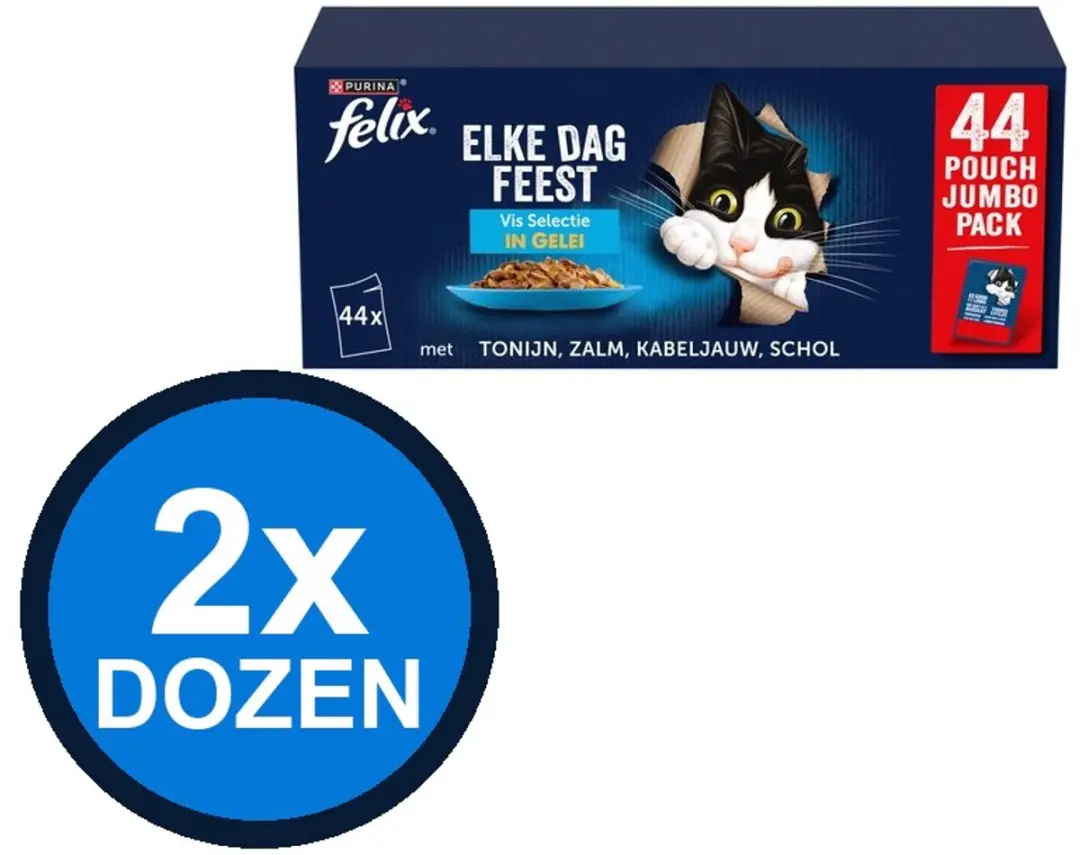 Felix Elke Dag Feest In Gelei Vis Selectie Kattenvoer Natvoer