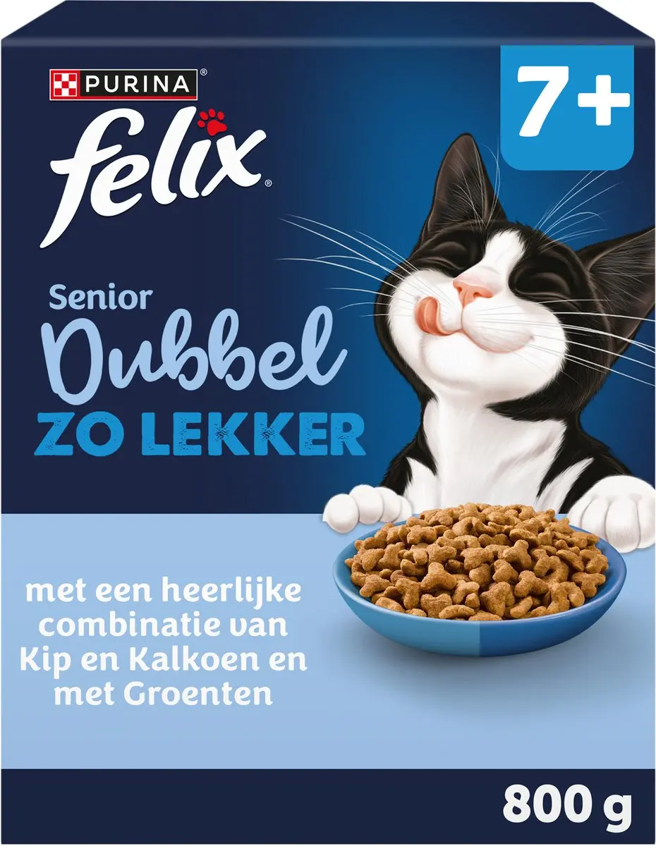 Felix Dubbel Zo Lekker Senior Kip & Kalkoen 800g