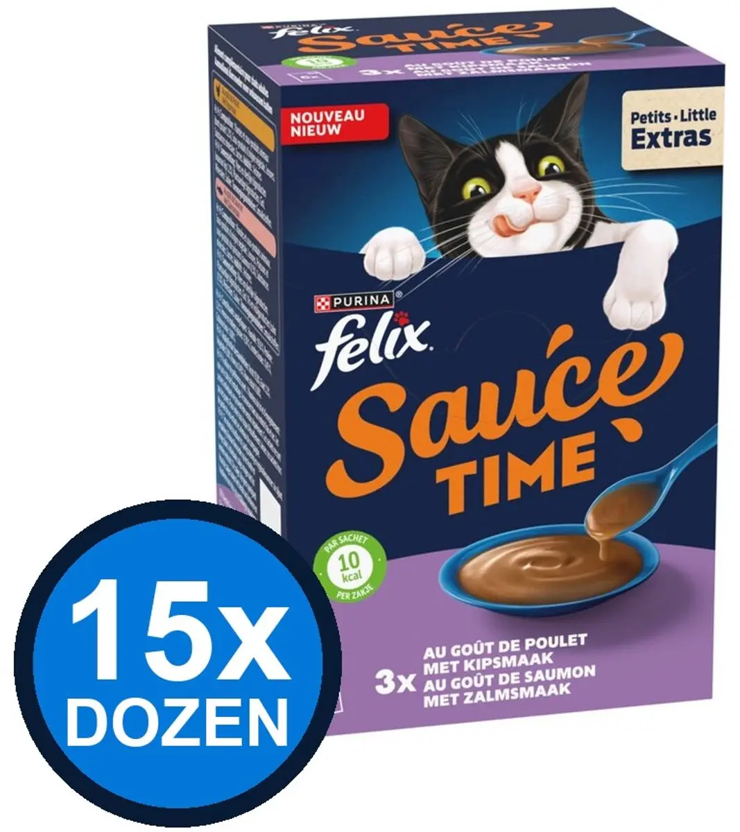 Felix Sauce Time Kip & Zalm Natvoer Kattenvoer