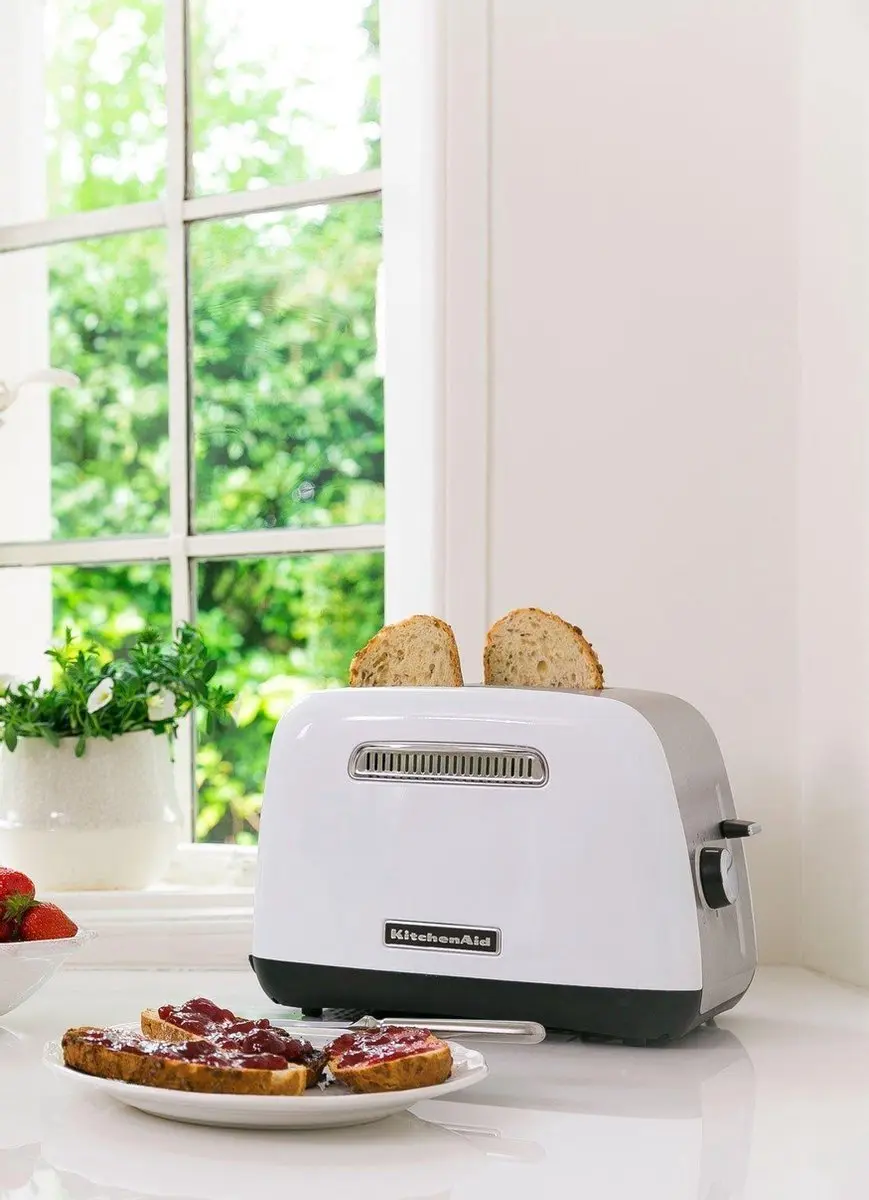 KitchenAid Classic 5KMT2115EWH Broodrooster 2x - 1400W - Wit/Zilver