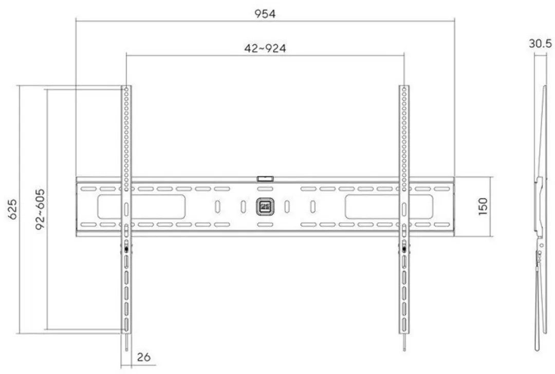 One For All WM4910 TV Muurbeugel - 42-120 inch - Vast - Zwart