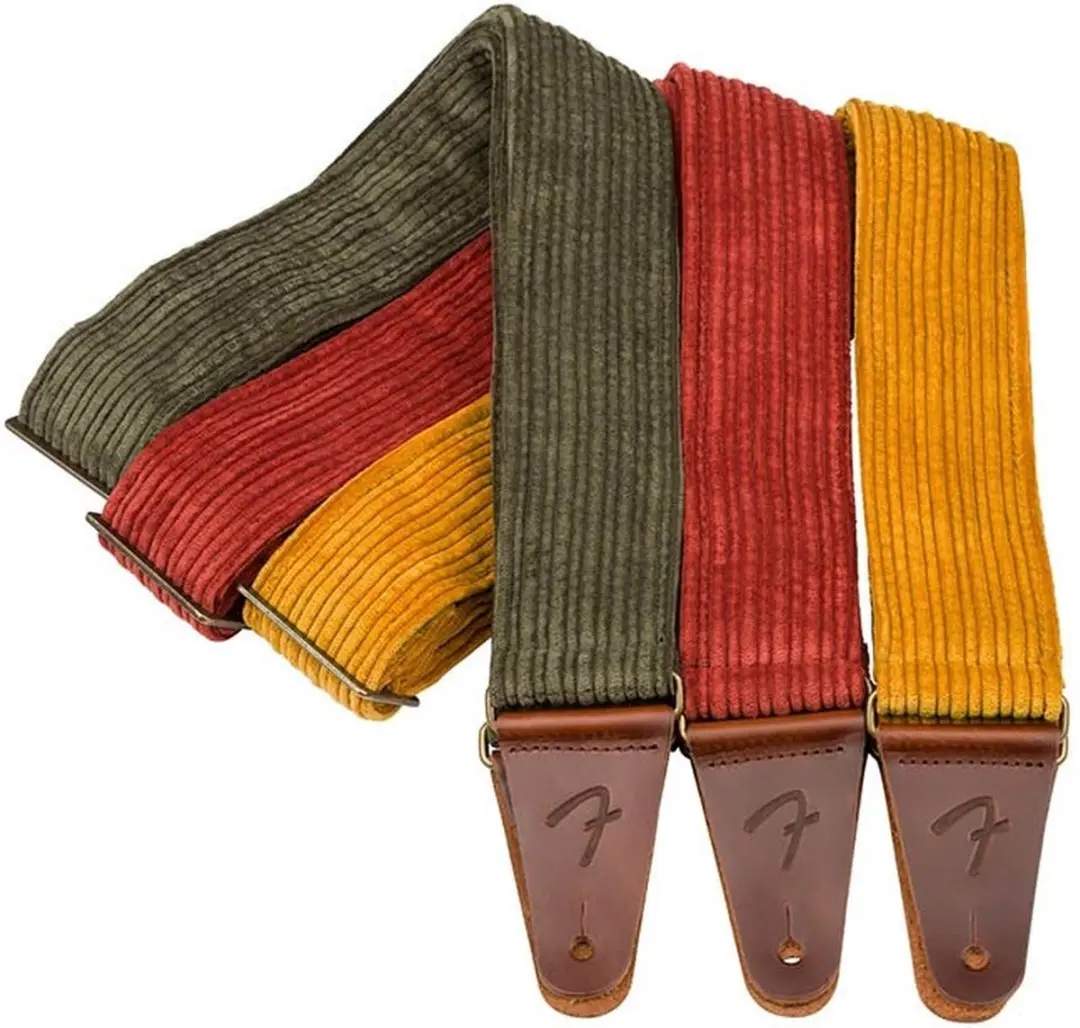 Fender Corduroy Gitaarband Geel - Antieke messing hardware - afbeelding 2 van 2