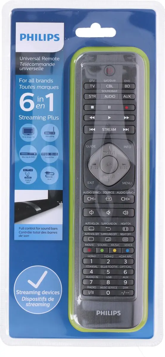 Philips SRP5016/10 Universele Afstandsbediening - 6-in-1 - Zwart - afbeelding 6 van 6