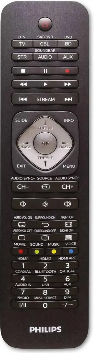 Philips SRP5016/10 Universele Afstandsbediening - 6-in-1 - Zwart