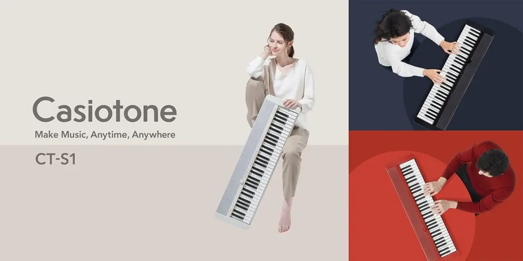Casio CT-S1 Rood Beginnerskeyboard - 5 Octaven
