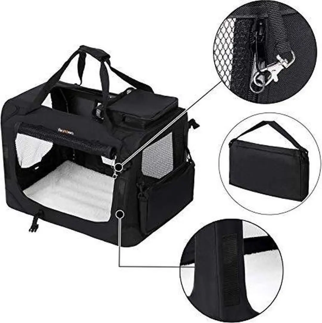 Songmics Hondenbench Transporttas M - 60x40x40cm - Zwart