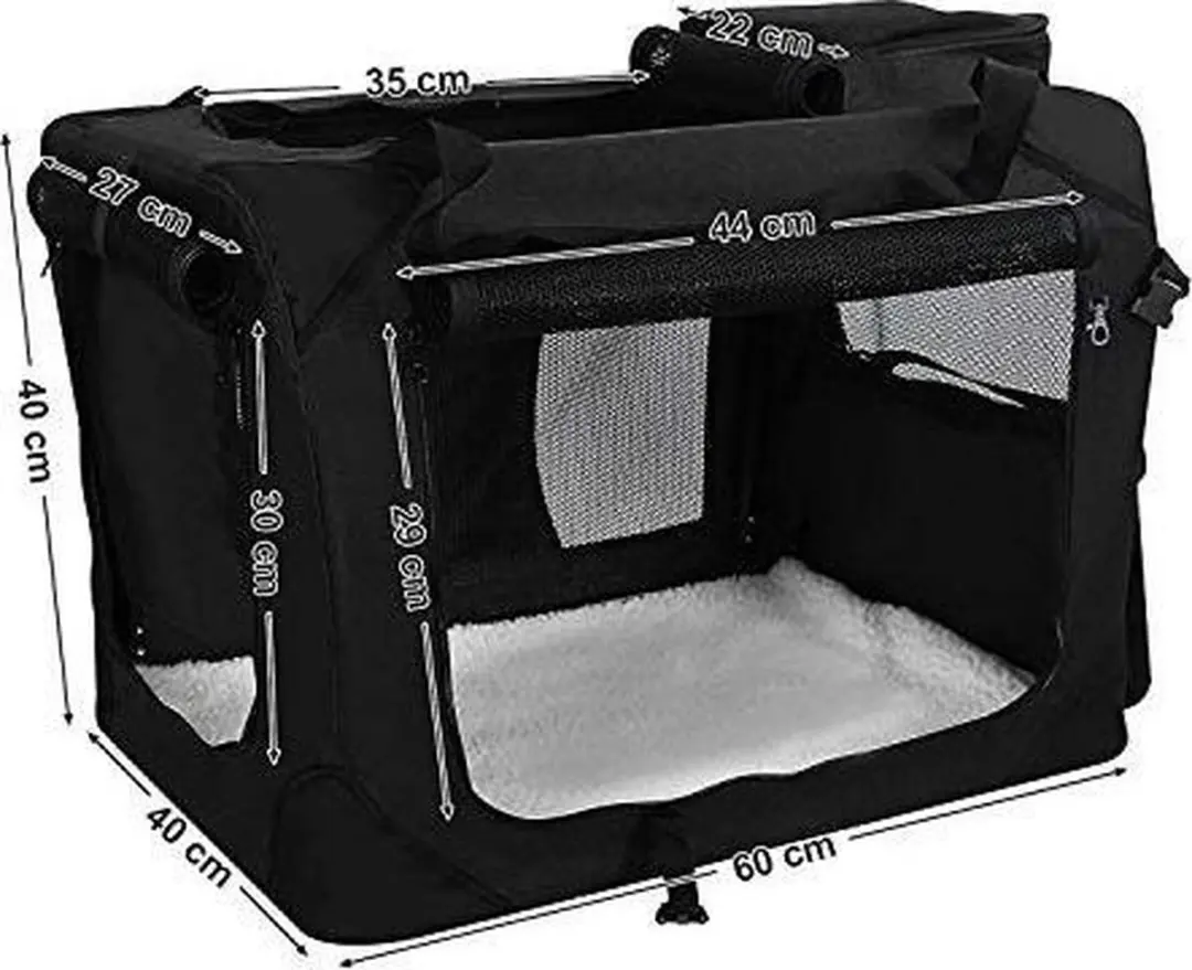 Songmics Hondenbench Transporttas M - 60x40x40cm - Zwart