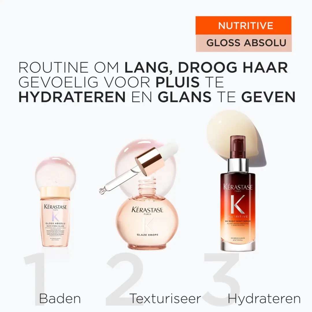 Kérastase Gloss Absolu & Nutritive Duo - Anti-Frizz Haarolie 45ml & Nachtserum 90ml