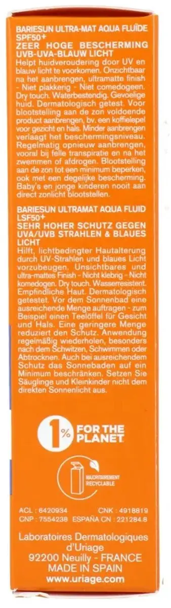 Uriage Bariésun SPF50+ Matifying Fluid 50ml