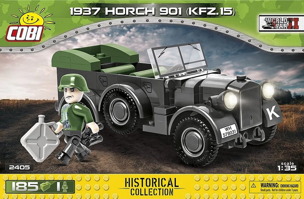 Cobi WWII Horch 901 Bouwpakket 185 Onderdelen - Donkergrijs