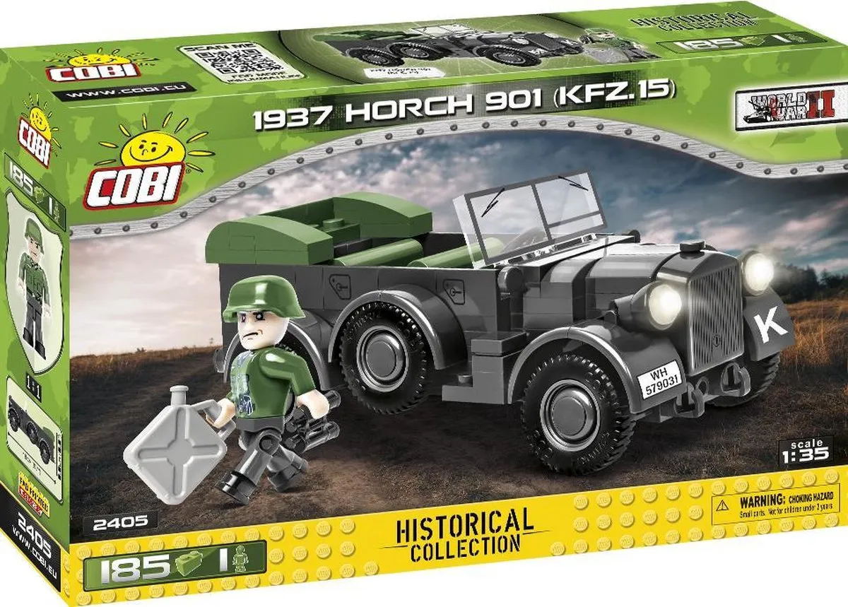 Cobi WWII Horch 901 Bouwpakket 185 Onderdelen - Donkergrijs - afbeelding 6 van 6