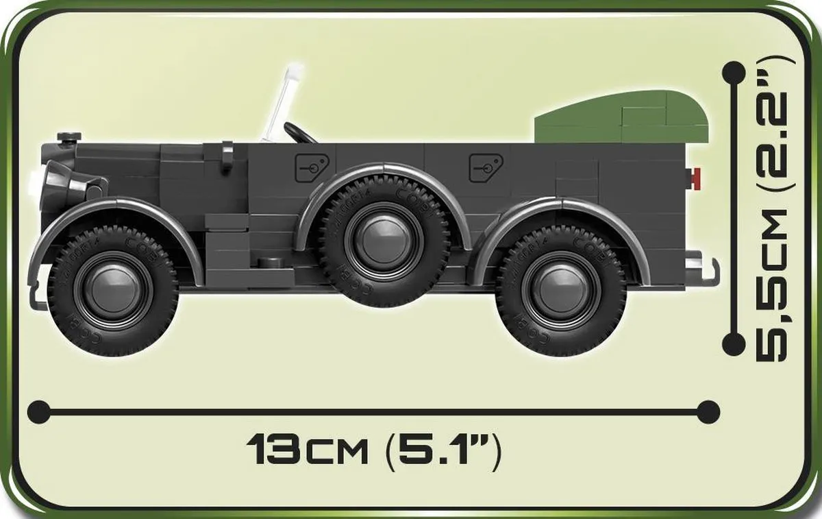 Cobi WWII Horch 901 Bouwpakket 185 Onderdelen - Donkergrijs