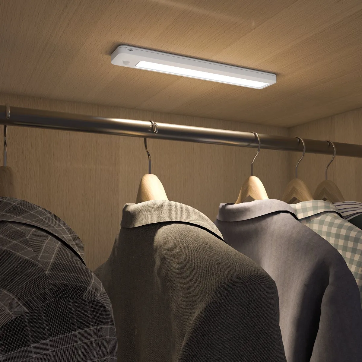 Calex Spot On Draadloze LED kastverlichting met bewegingssensor - Set van 2 Stuks - 27 cm - Oplaadbare accu - Montage via haak, magneet of dubbelzijde tape - 120 Lumen