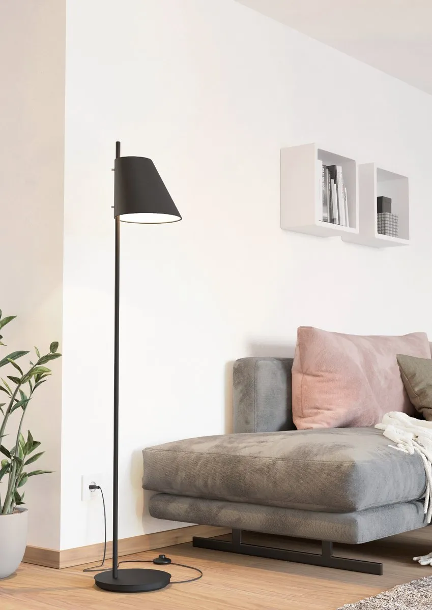 Eglo Estaziona Vloerlamp E27 - 150cm - Zwart