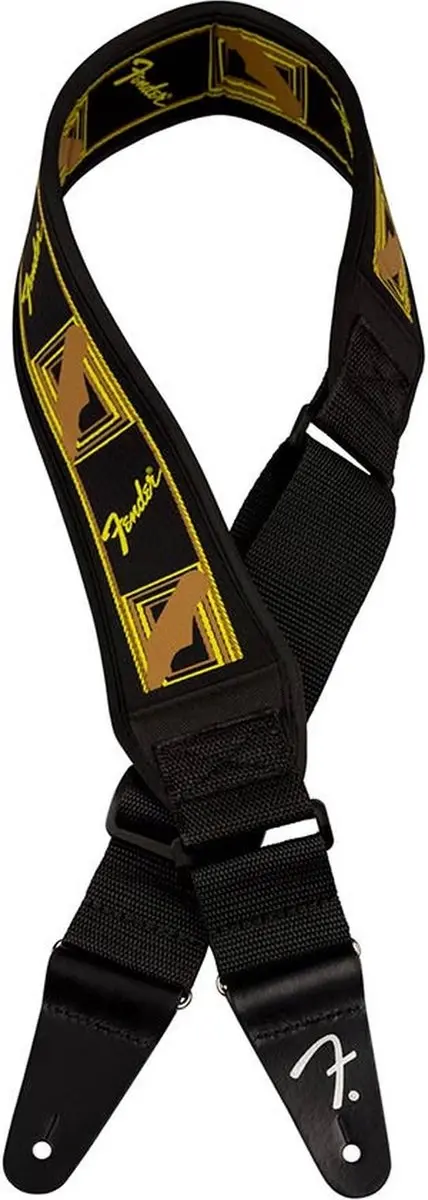 Fender Swell Neopreen Gitaarband - Zwart/Geel/Bruin - 2.5cm - afbeelding 2 van 2