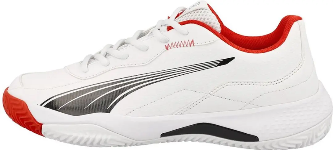 PUMA Nova Smash Padelschoenen 44 - Wit/Zwart/Rood