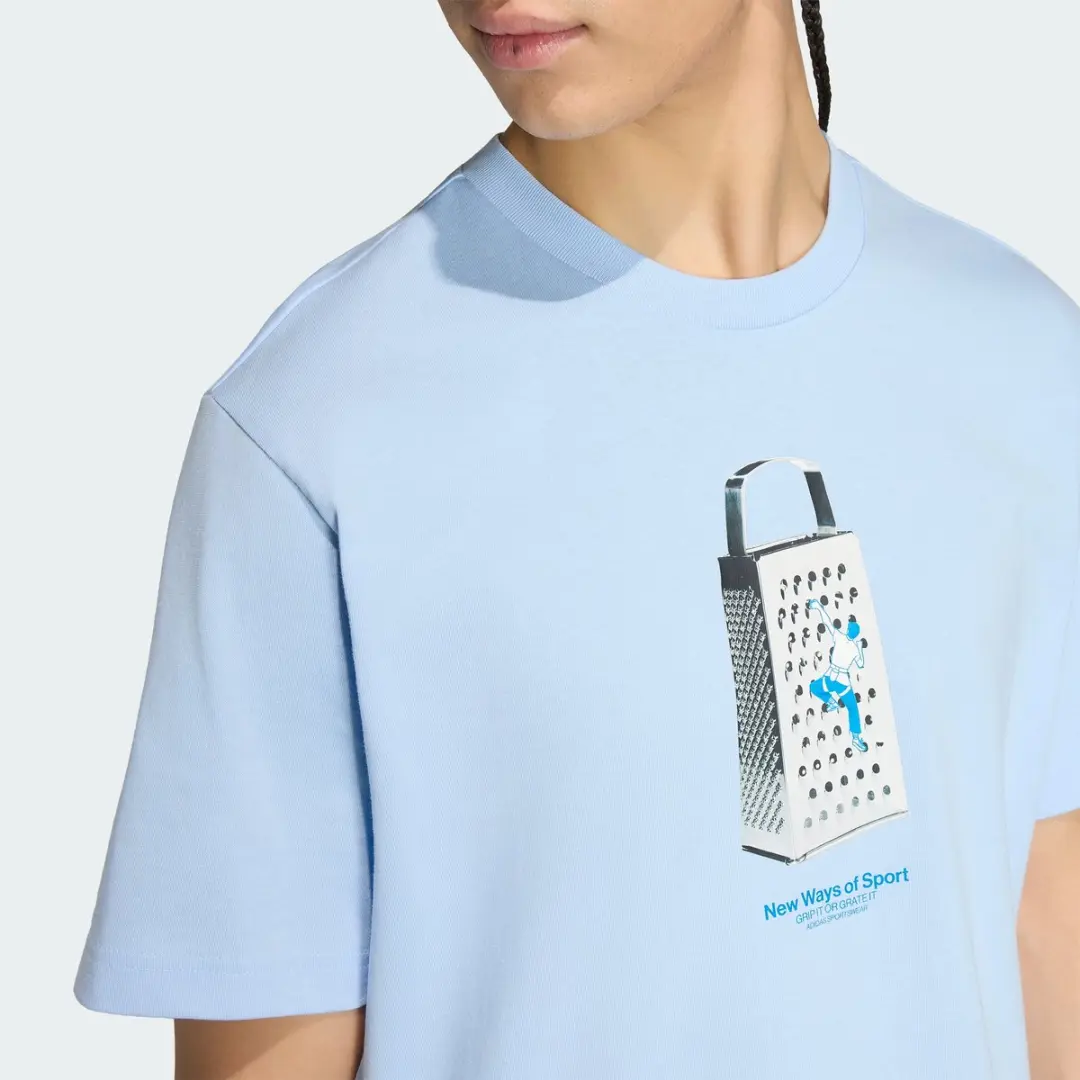 Adidas Sketches Climbing Graphic T-shirt KG0978 - Heren XL - Blauw
